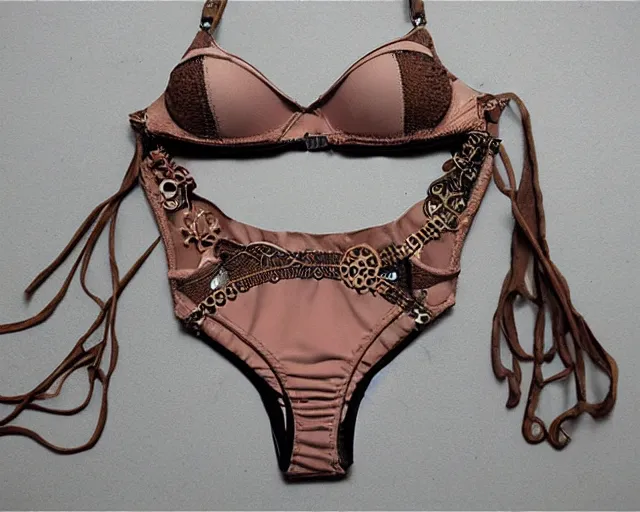 Image similar to modular steampunk bikini mechanism