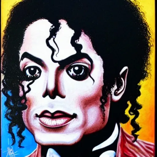 Image similar to surrealist art of michael jackson