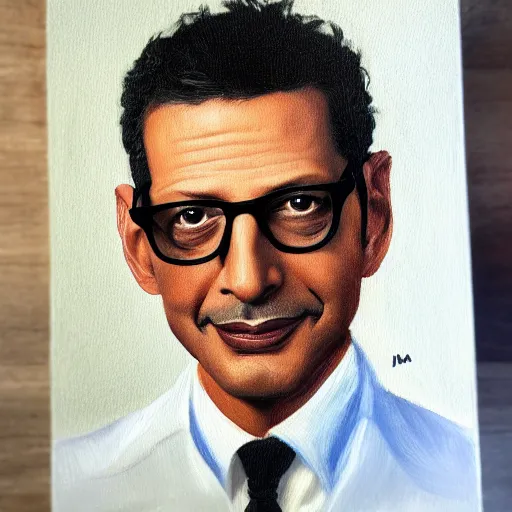 Prompt: Jeff goldblum, Mario character, oil painting