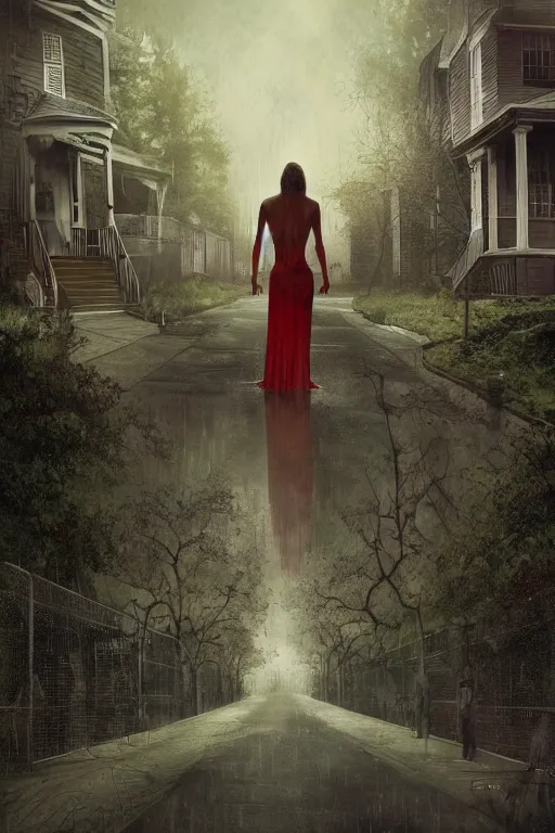 Image similar to 8 k poster art from the modern arcane supernatural horror thriller anthology series / if your body can stand for you /, by david mattingly and samuel araya and michael whelan and dave mckean and drew struzan. realistic matte painting with photorealistic hdr lighting. composition and layout inspired by gregory crewdson and brendon butcher and christopher mckinney.