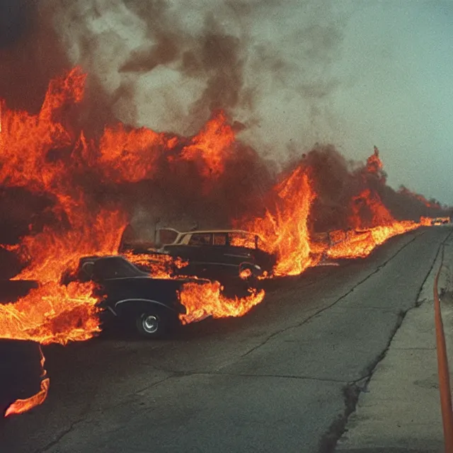 Prompt: the world is on fire, photo by william eggelston