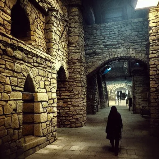 Image similar to “out for a walk in the castle marketplace. Epic high fantasy setting. Surreal lighting and depth”