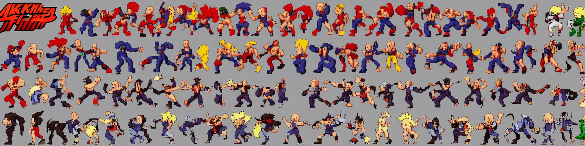 Prompt: akuma walk cycle sprites, single row, street fighter iii : third strike, professional pixel art, capcom official media