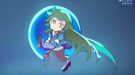 Prompt: Anime Screenshot of a LITTLE WITCH ACADEMIA unsheathing her sword at night, strong blue rimlit, visual-key, Nighttime Moonlit, anime illustration BY STUDIO TRIGGER