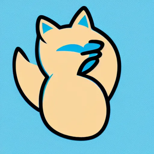 Prompt: photo of blue cat with twitter logo