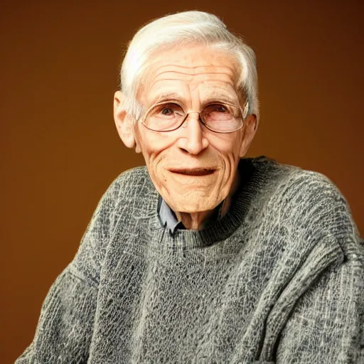 Image similar to A photograph of old Jerma985 in his eighties who looks like Jerma985 wearing a sweater in the 2010s, Jerma985, looks like Jerma985, taken in the late 2010s, taken on a 2010s Camera, realistic, hyperrealistic, very realistic, highly detailed, very detailed, extremely detailed, detailed, digital art, trending on artstation, headshot and bodyshot, detailed face, very detailed face