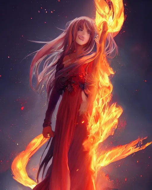 Fire Elemental Girl Porn - beautiful long haired anime girl, fire dress, full | Stable Diffusion |  OpenArt