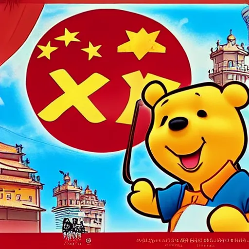 Image similar to xi jinping winnie the pooh in the style of cuban communist propaganda poster art in the year 1 9 8 7 ultra realistic, concept art, intricate details, highly detailed, photorealistic, octane render, 8 k, unreal engine. art by artgerm and magali villeneuve