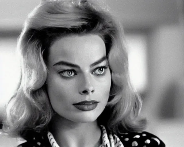 Image similar to margot robbie as lorraine baines in back to the future, 1985, cdx