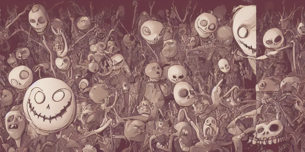 Prompt: a study of cell shaded cartoon of a scene from tim burtons nightmare before christmas, illustration, single character, close up, concept art by josan gonzales and wlop, by james jean, victo ngai, david rubin, mike mignola, laurie greasley, highly detailed, sharp focus, trending on artstation, hq, deviantart, art by artgem