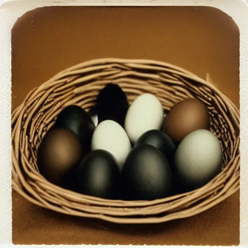 Image similar to polaroid image of cats hatching from eggs