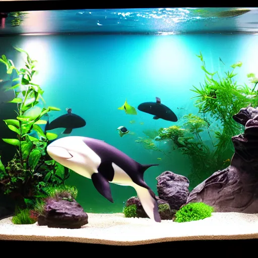 Image similar to fish tank containing an orca