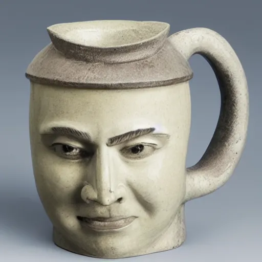 Prompt: a face jug, product image