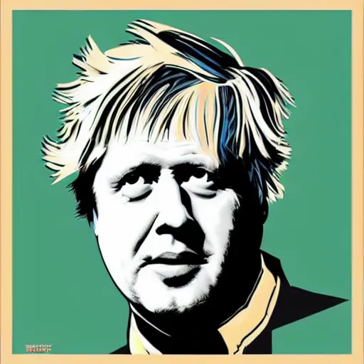 Prompt: individual boris johnson portrait fallout 7 6 retro futurist illustration art by butcher billy, sticker, colorful, illustration, highly detailed, simple, smooth and clean vector curves, no jagged lines, vector art, smooth andy warhol style - 8 7 0