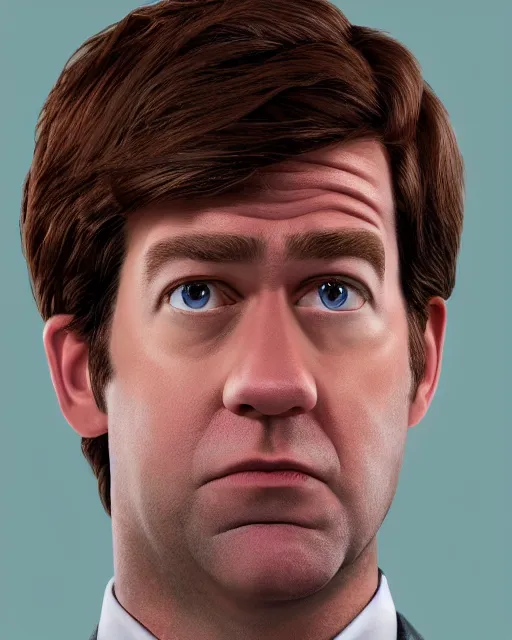 Image similar to jim halpert as a muppet. highly detailed felt. hyper real photo. 4 k.