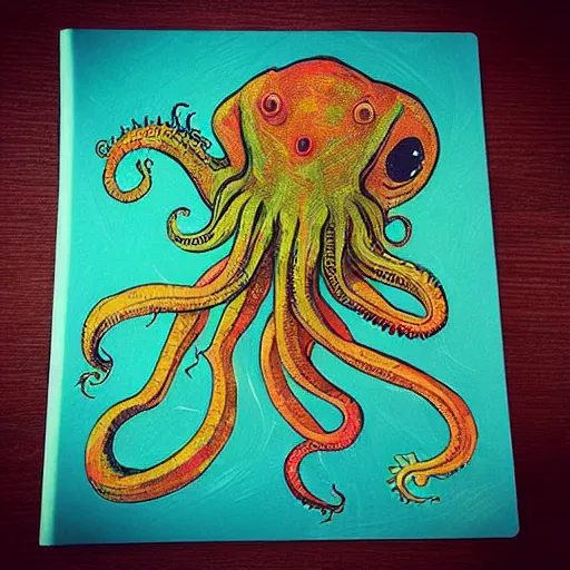 Prompt: “Cthulhu illustrated in the style of Eric Carle”