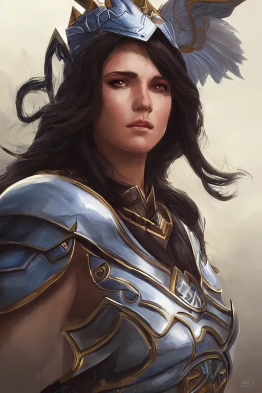 Image similar to amazon valkyrie athena, d & d, fantasy, portrait, highly detailed, headshot, digital painting, trending on artstation, concept art, sharp focus, illustration, art by artgerm and greg rutkowski and magali villeneuve