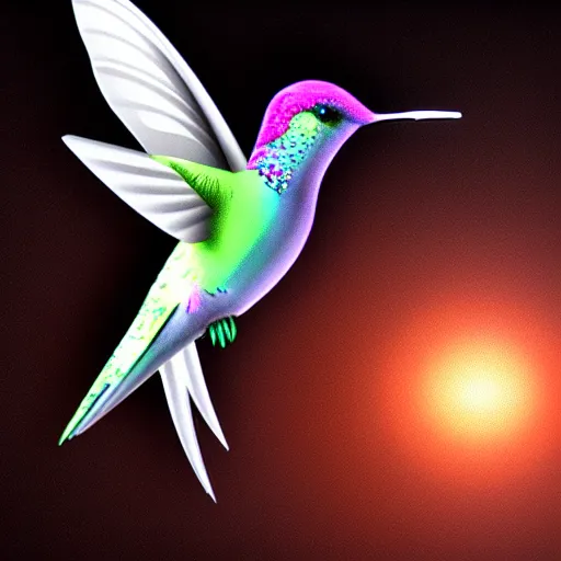 Image similar to ultra realistic cyber!!! hummingbird