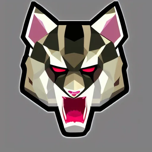 Image similar to a vector logo of rengar from league of legends, low poly,