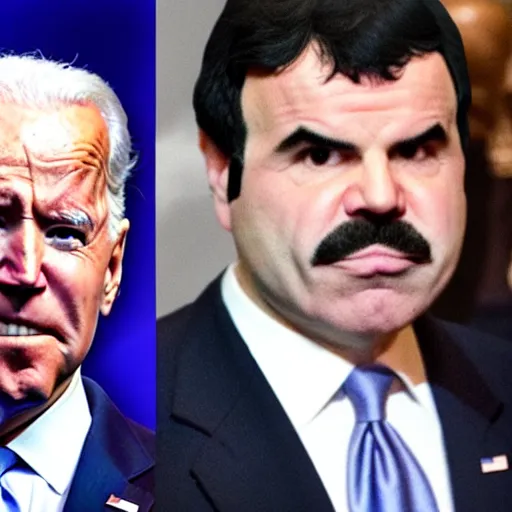 Image similar to joe biden smelling el chapo's hair