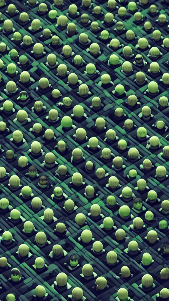 Image similar to army of Obama clones the size of the Hulk by Beeple, Studio lighting, shallow depth of field. Professional photography, lights, colors,4K