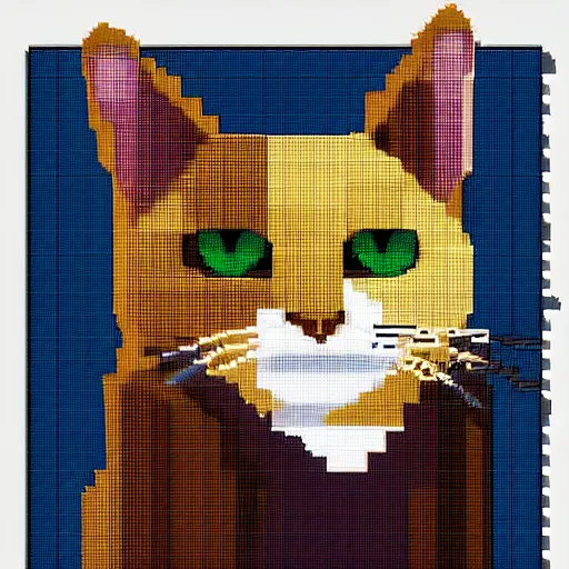 Image similar to pixel art of a cat