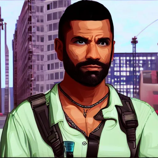 Image similar to !dream hasan as a GTA style character on a loading screen, 4k, high detail, high-resolution photograph, professional photography, ultra-detail