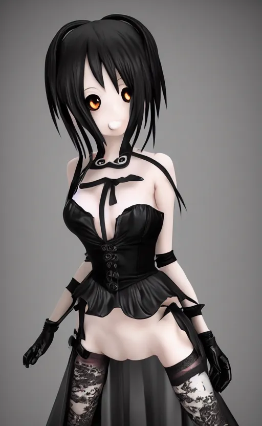 Image similar to !dream Anime girl figure in gothic dress, unreal engine, highly detailed.