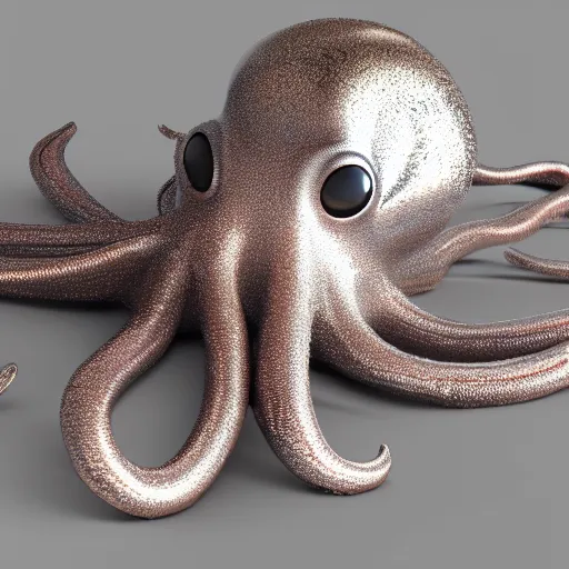 Prompt: metallic octopus, vray