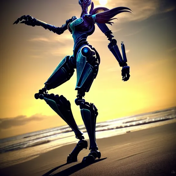 Image similar to looking up at a highly detailed 300 foot tall giant elegant exquisite beautiful stunning valkyr female warframe, as an anthropomorphic robot dragon, posing elegantly over your tiny form, detailed legs looming over you, camera on the ground, at the beach on a sunset, sleek streamlined design, matte black armor with pink accents, sharp detailed claws, detailed sharp robot dragon feet, worms eye view in front of giantess, giantess shot, camera close to the legs, upward shot, ground view shot, leg shot, front shot, epic cinematic shot, high quality warframe fanart, captura, realistic, professional digital art, high end digital art, furry art, giantess art, anthro art, DeviantArt, artstation, Furaffinity, 8k HD render, epic lighting