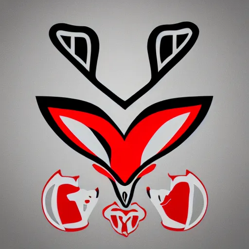 Image similar to military logo that involves foxes, white and red color scheme