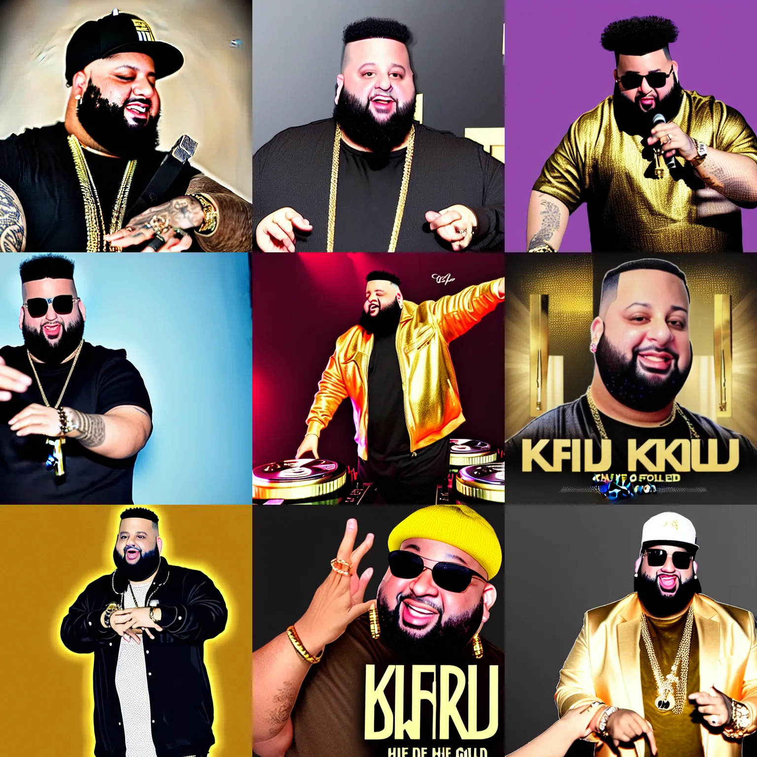 Prompt: dj khalid but his body is a golden key