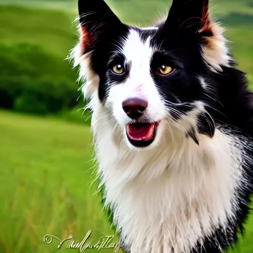 Image similar to a feline border collie - cat - hybrid, animal photography