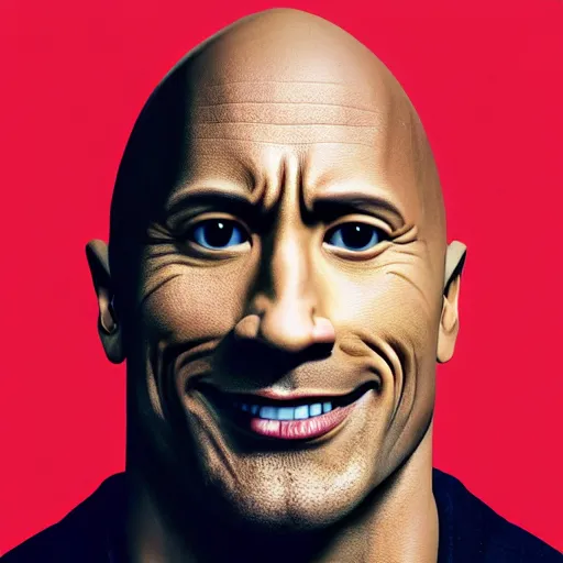 Image similar to dwayne the rock johnson if his head was a rock