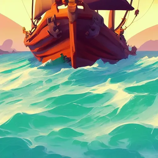 Image similar to painting treasure on sea of thieves game smooth median photoshop filter cutout vector, behance hd by jesper ejsing, by rhads, makoto shinkai and lois van baarle, ilya kuvshinov, rossdraws global illumination