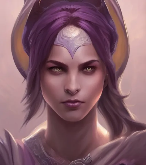 Image similar to Attractive Tiefling Druid, She has light brown skin, dark purple hair, and silver eyes full body, dungeons and dragons portrait, highly detailed, digital painting, artstation, concept art, sharp focus, illustration, art by artgerm and greg rutkowski and alphonse mucha