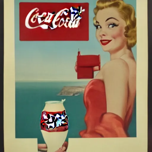 Image similar to Coca-Cola poster. 1950.