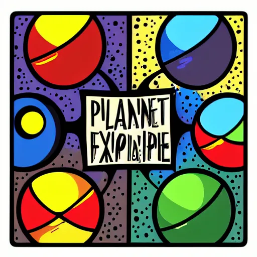 Image similar to 2 planet collapse particle fusion element macro cosmic art by butcher billy, sticker, colorful, illustration, highly detailed, simple, smooth and clean vector curves, no jagged lines, vector art, smooth andy warhol style