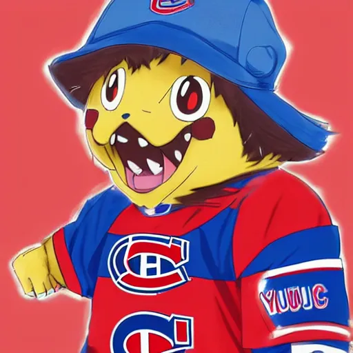 Image similar to anime Portrait of Youppi the Habs Montreal Canadiens Mascot as a very cute powerful and friendly pokemon, highly detailed anime, smooth, sharp focus, dynamic lighting, intricate, trending on ArtStation, illustration pokemon, art by WLOP