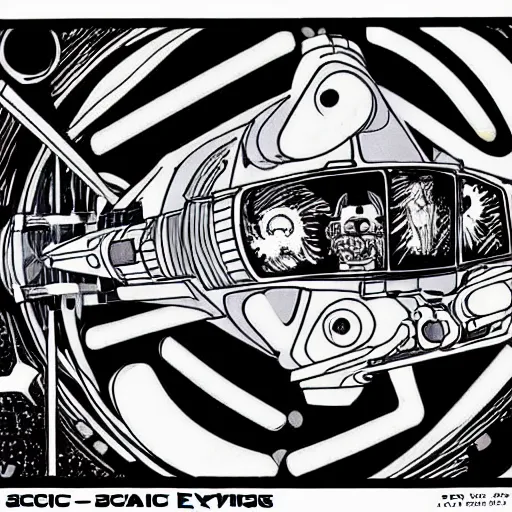 Image similar to sci - fi art in the style of mike hinge