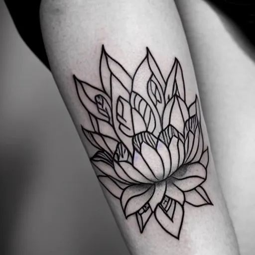 Prompt: lotus flower tattoo