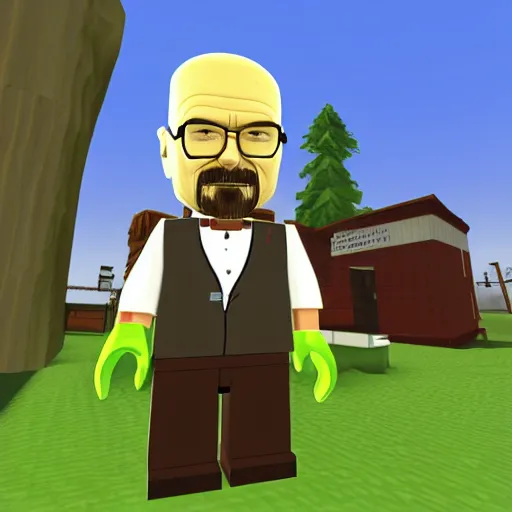 Prompt: Walter White as an NPC in an official Roblox server adaption of Breaking Bad