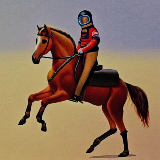 Image similar to horse riding an astronaut