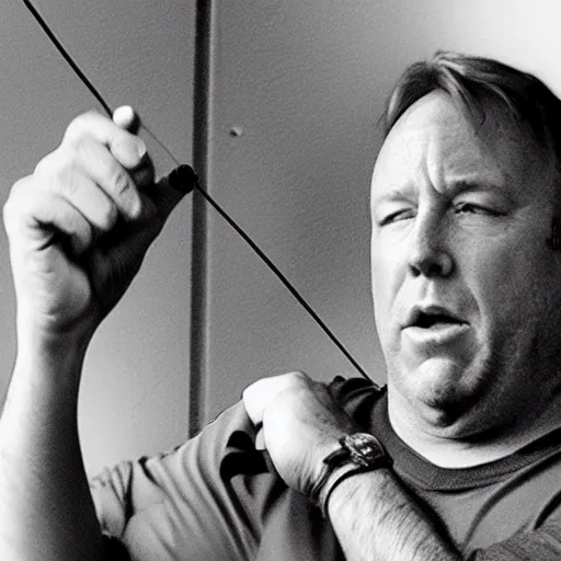 Image similar to Alex Jones swings a yo-yo