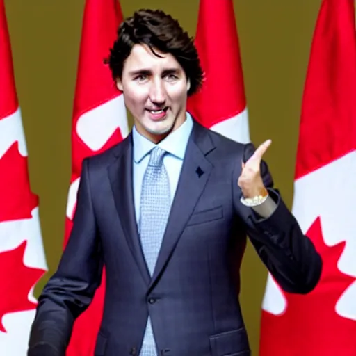 Image similar to justin trudeau as a fancy sock puppet