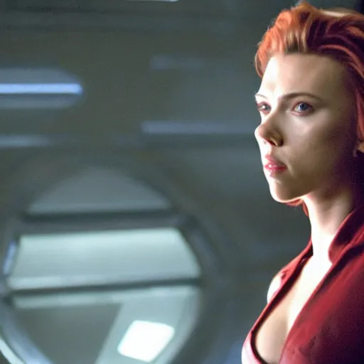 Image similar to a still of Scarlett Johansson in Battlestar Galactica