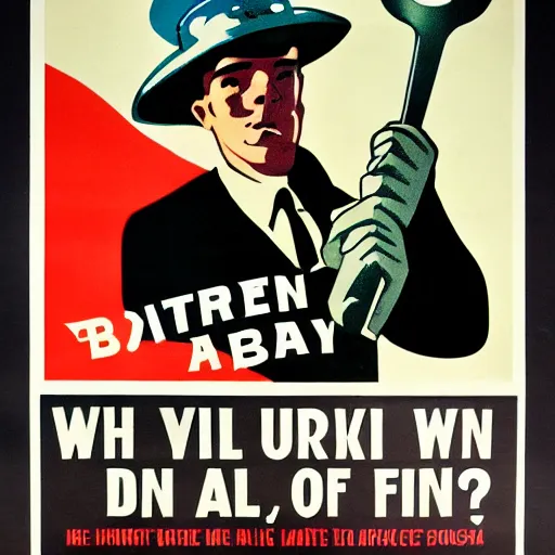 Image similar to wartime propaganda poster about forks