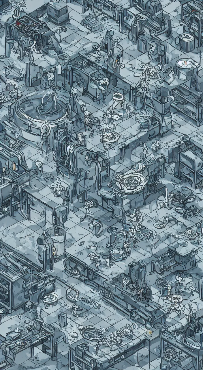 Prompt: a stream of water entering a xenomorphic factory and producing a coin, in the style of Rudolph Steiner, photographic , isometric, kidneys, marble texture , 8k