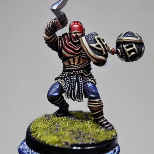 Image similar to miniature of a norse berserker playing blood bowl