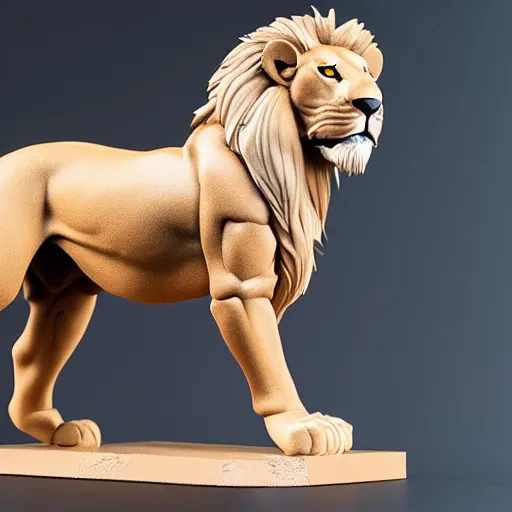 Prompt: a figma lion, 4 k, highly detailed
